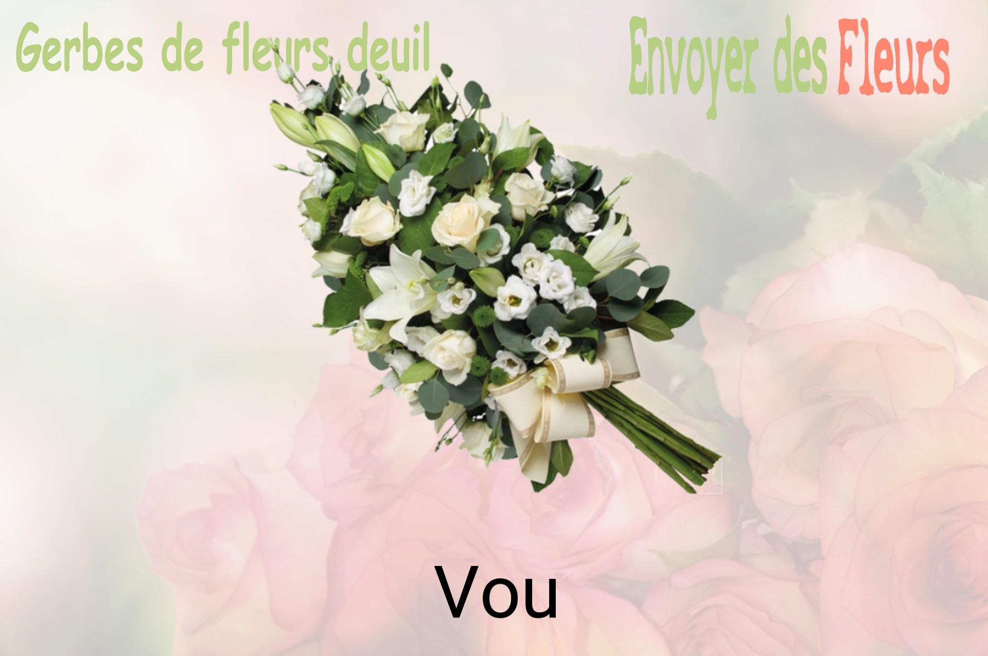 Gerbe de fleurs de deuil livrée à Vou